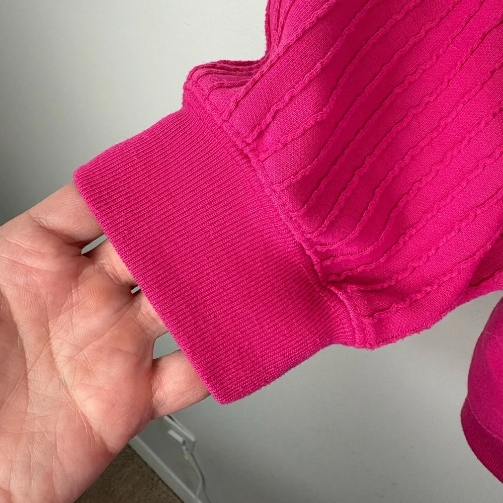 Vintage 90s Women’s Fuchsia Embroidered Long Sleeve Pullover - Picture 11 of 16